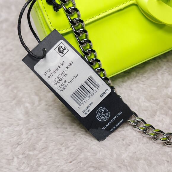Rebecca Minkoff Neon Yellow G Silver Chain Small Shoulder Handbag NWT - Picture 11 of 14